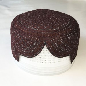 Maroon Zarri Rumali Jamali / Zardari Cap or Topi MKC-930